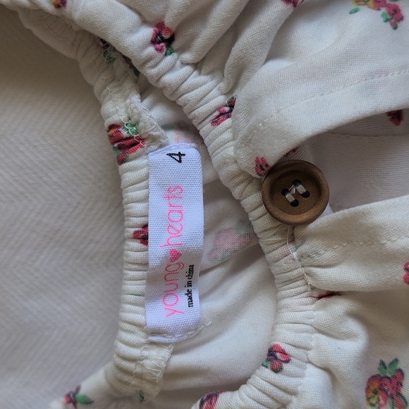 young hearts soft floral ruffle sleeve top size 4 girls - Picture 4 of 6